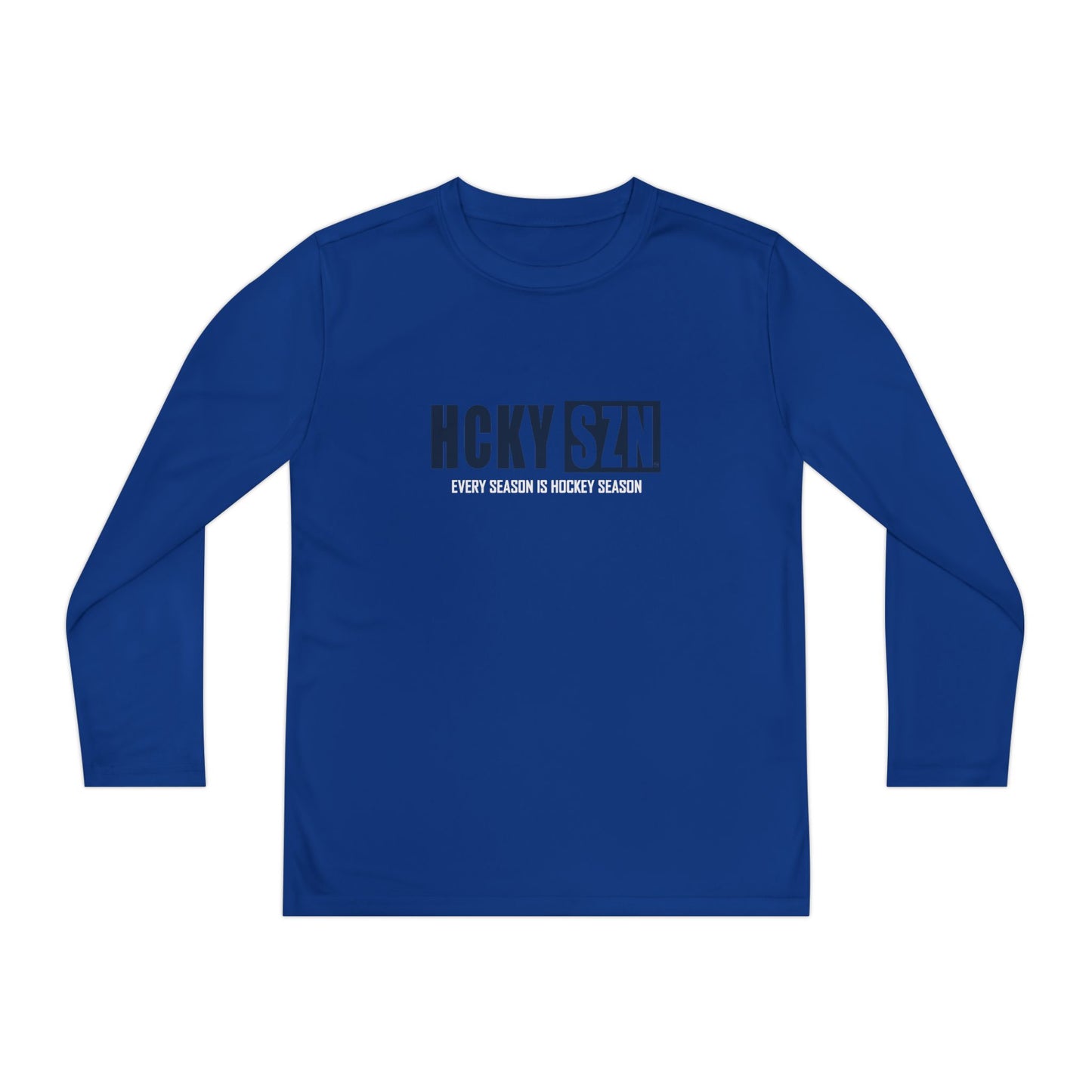 Every Season is HCKY SZN Youth Competitor Long Sleeve Tee (Navy Logo) - Various Colors