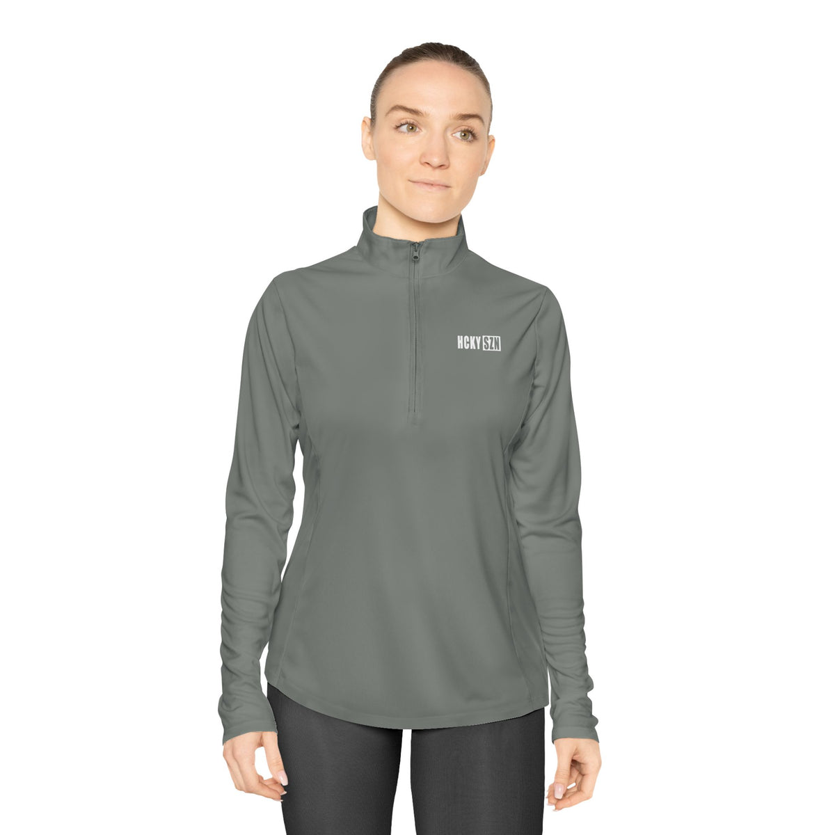 Women's HCKY SZN Quarter-Zip Pullover (Concrete Grey)