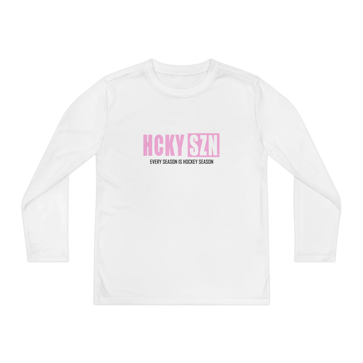 Every Season is HCKY SZN Youth Competitor Long Sleeve Tee (Pink Logo) - Various Colors