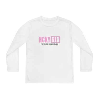 Every Season is HCKY SZN Youth Competitor Long Sleeve Tee (Pink Logo) - Various Colors