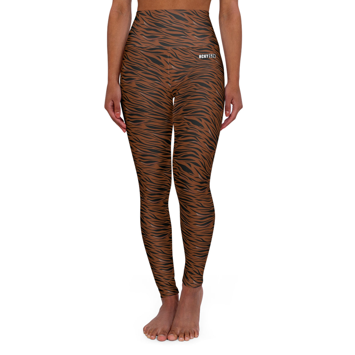 HCKY SZN High Waisted Yoga Leggings (Tiger Stripe)