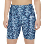 HKY SZN High Waisted Workout Shorts (Azure Tide)