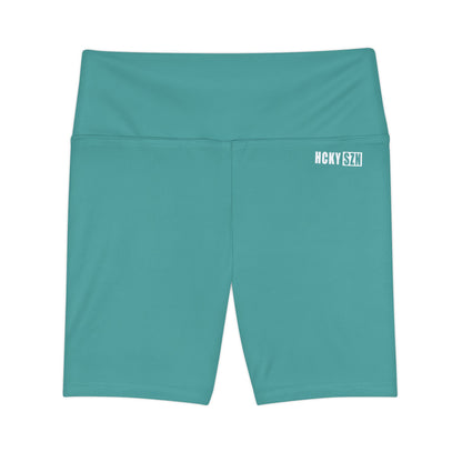 HKY SZN High Waisted Workout Shorts (Minty Green)