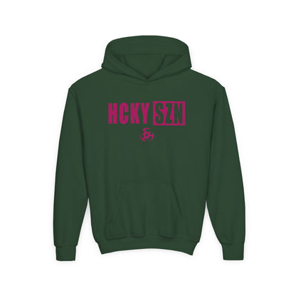 Youth HCKY SZN (Raspberry Logo) Hooded Sweatshirt - Various Colors