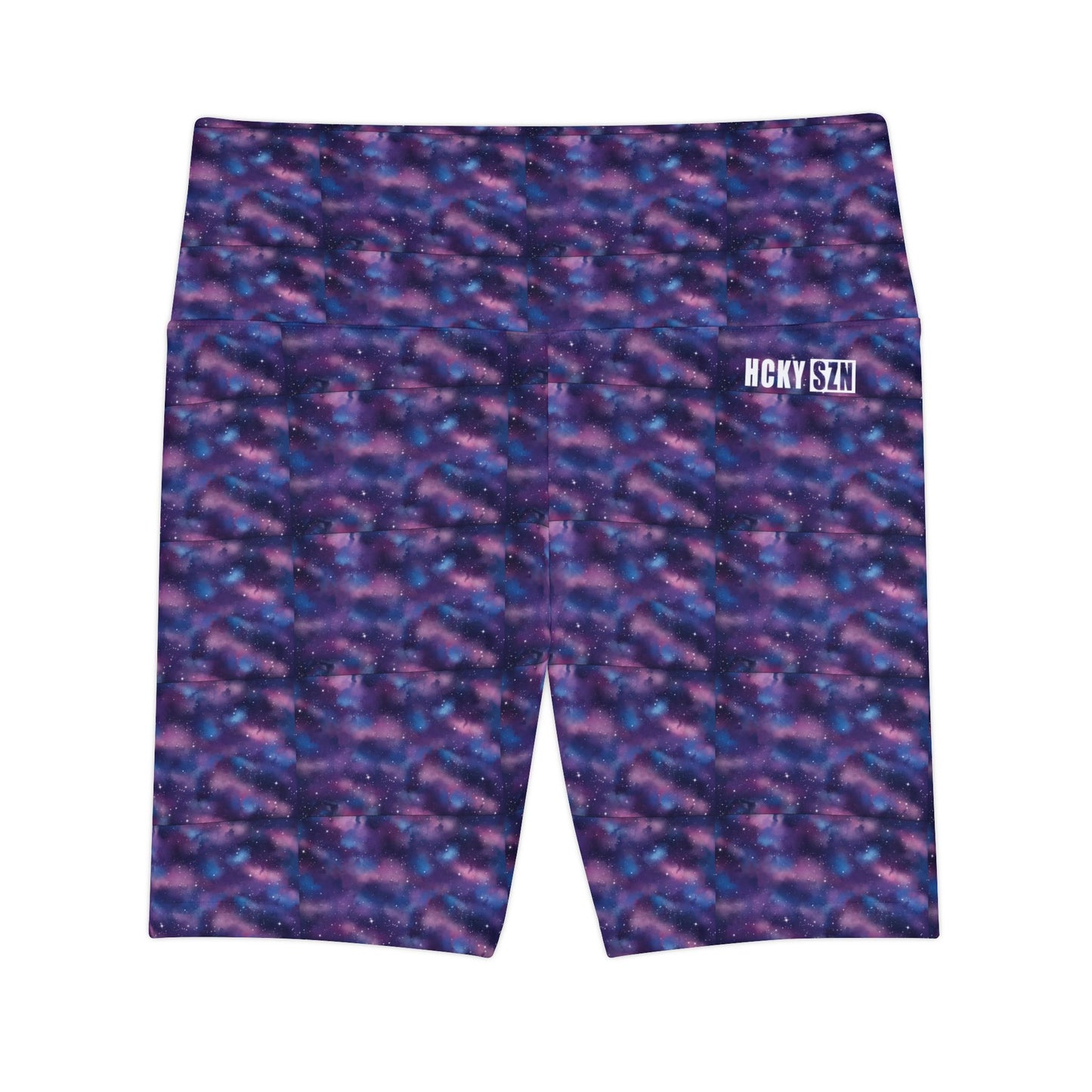 HKY SZN High Waisted Workout Shorts (Watercolor Galaxy)