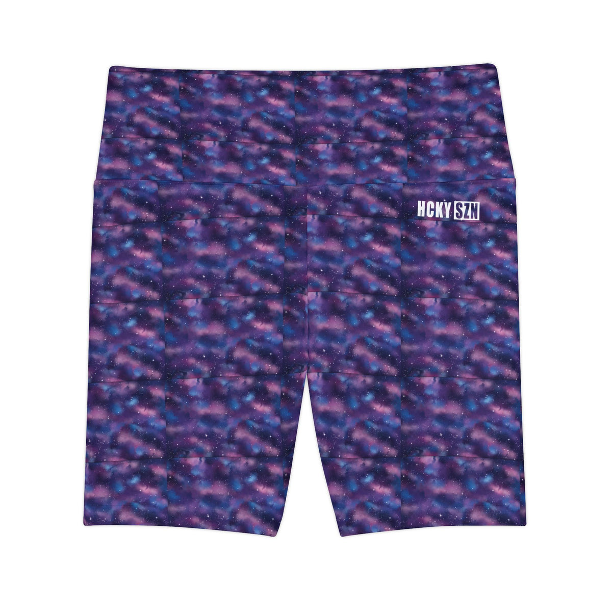 HKY SZN High Waisted Workout Shorts (Watercolor Galaxy)