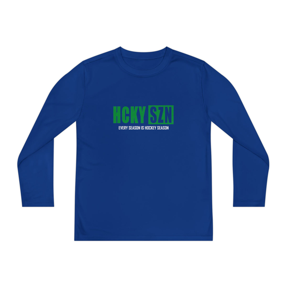 Every Season is HCKY SZN Youth Competitor Long Sleeve Tee (Green Logo) - Various Colors