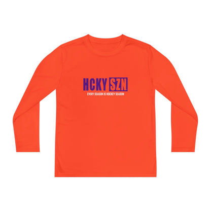 Every Season is HCKY SZN Youth Competitor Long Sleeve Tee (Purple Logo) - Various Colors