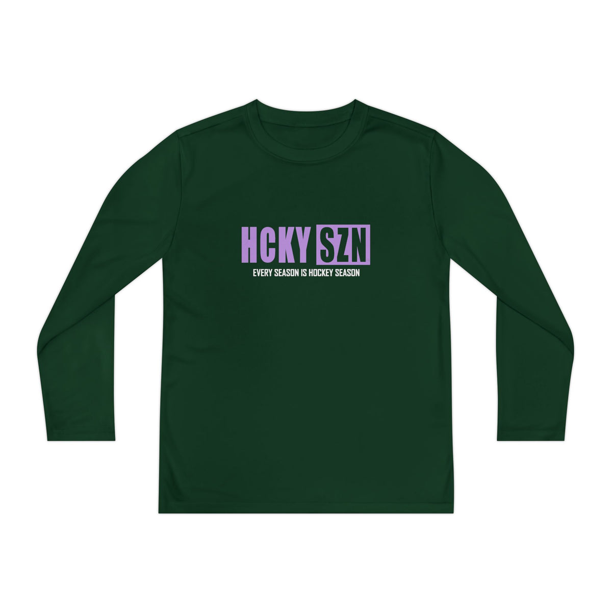 Every Season is HCKY SZN Youth Competitor Long Sleeve Tee (Lavender Logo) - Various Colors