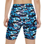 HKY SZN High Waisted Workout Shorts (Lightning Camo)