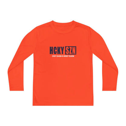 Every Season is HCKY SZN Youth Competitor Long Sleeve Tee (Navy Logo) - Various Colors