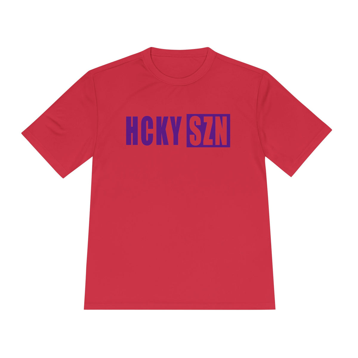 HCKYSZN (Flagship Logo) Adult Performance Tee - Red/Purple