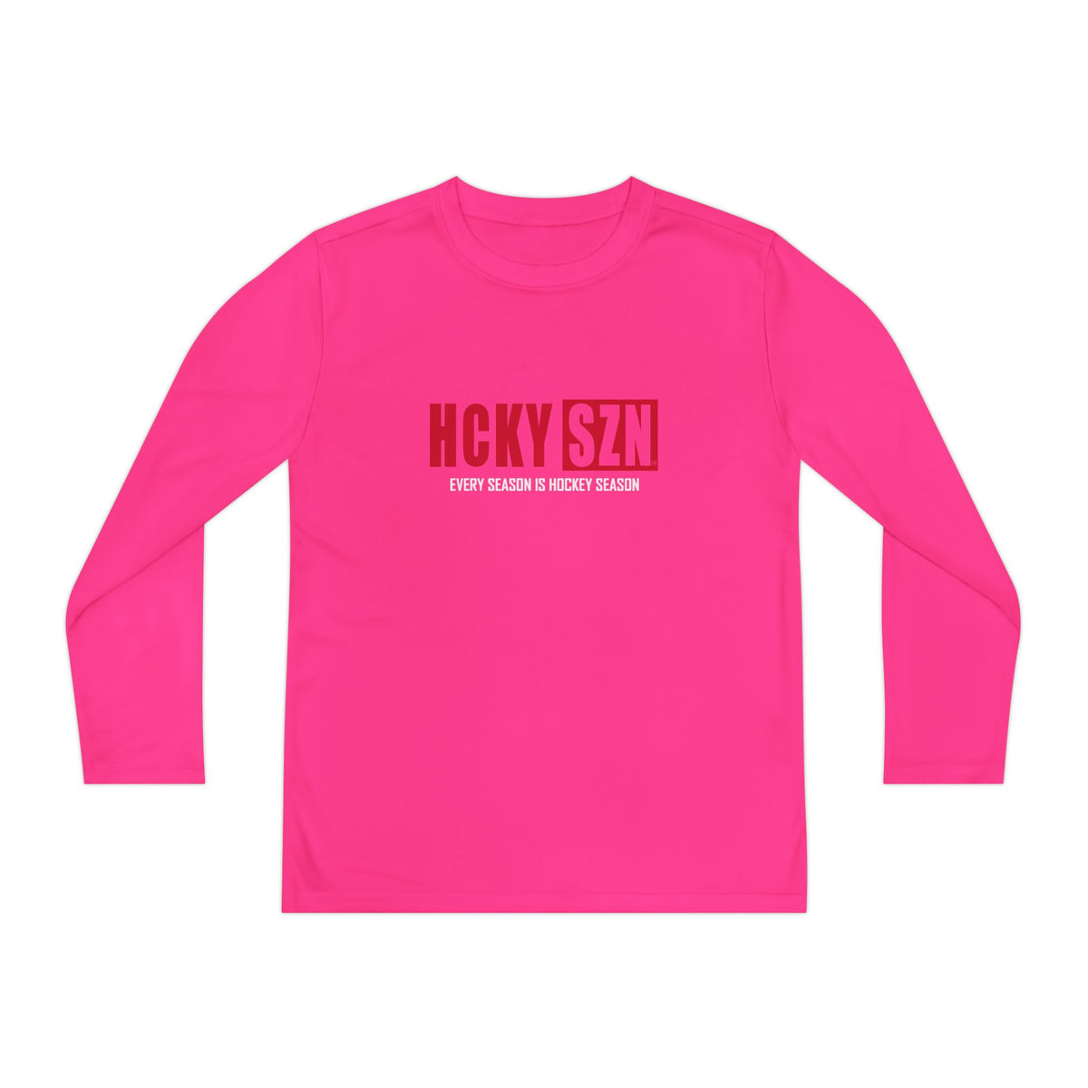 Every Season is HCKY SZN Youth Competitor Long Sleeve Tee (Red Logo) - Various Colors