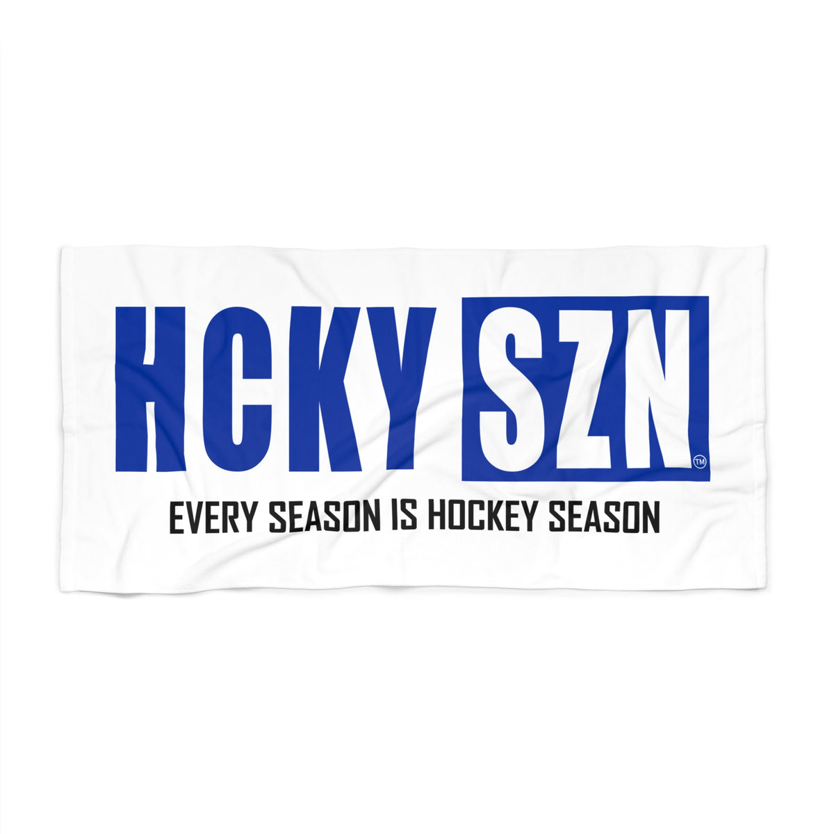 Every Season is HCKY SZN Beach Towel (White/Blue)
