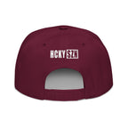 Down HCKY SZN Embroidered Snapback Hat (Maroon)