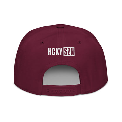 Down HCKY SZN Embroidered Snapback Hat (Maroon)