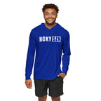 HCKY SZN Big Logo Performance Warmup Hoodie (Blue/White)