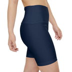 HKY SZN High Waisted Workout Shorts (Midnight Navy)