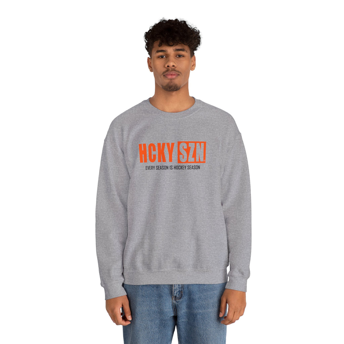 HCKY SZN Crewneck Sweatshirt (Orange Logo) - Various Colors