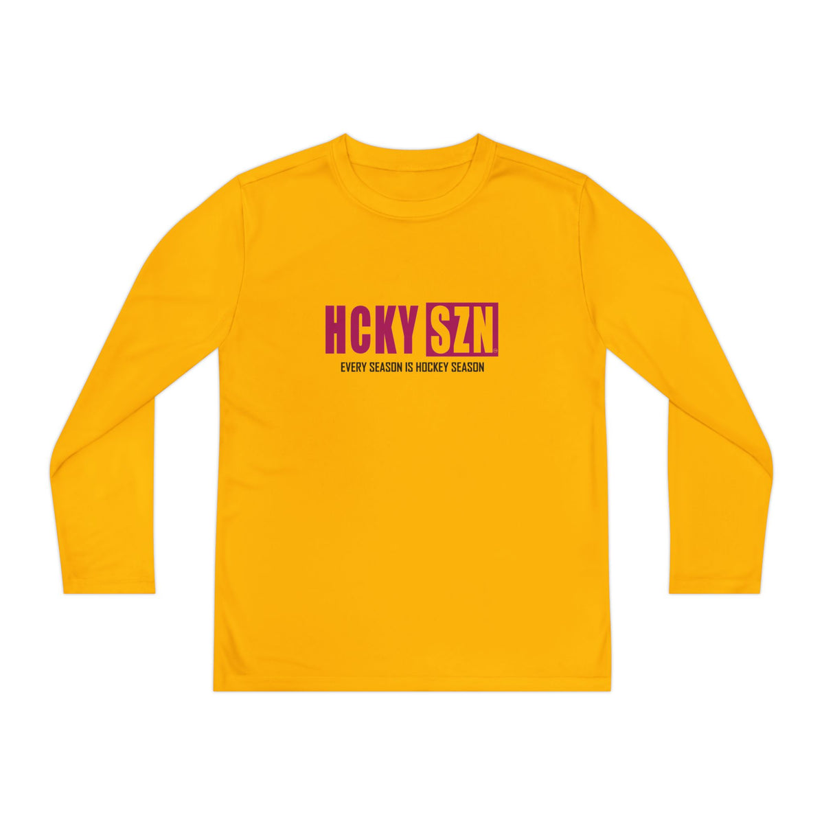 Every Season is HCKY SZN Youth Competitor Long Sleeve Tee (Raspberry Logo) - Various Colors