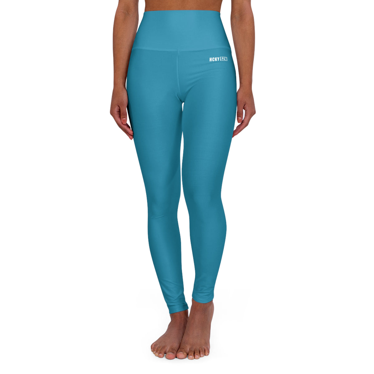 HCKY SZN High Waisted Yoga Leggings (Coastal Blue)