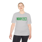 HCKYSZN (Flagship Logo) Adult Performance Tee - Silver/Kelly Green