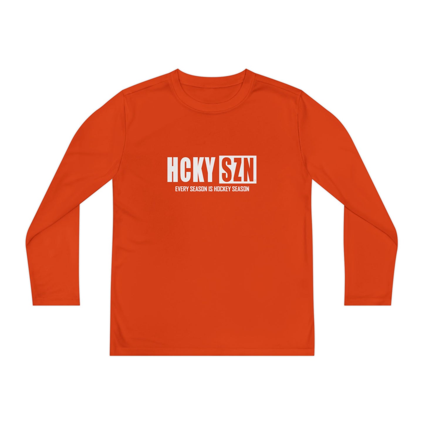 Every Season is HCKYSZN Youth Performance Long Sleeve Tee - White Logo