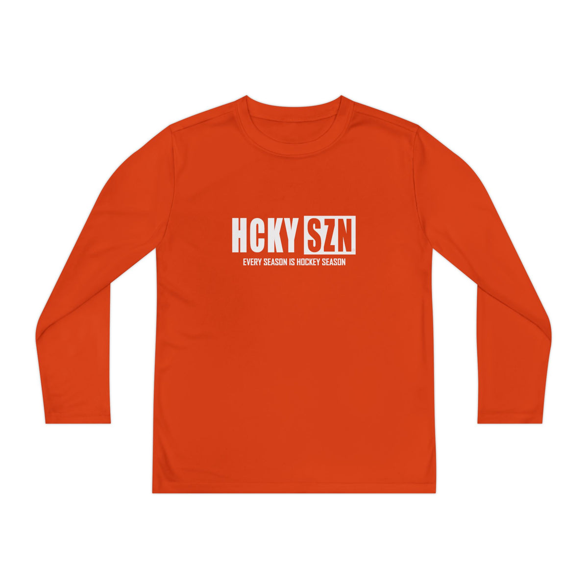 Every Season is HCKYSZN Youth Performance Long Sleeve Tee - White Logo