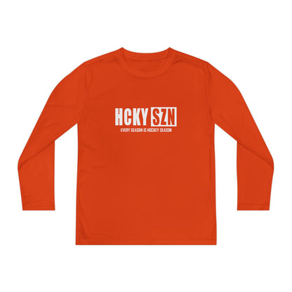 Every Season is HCKYSZN Youth Performance Long Sleeve Tee - White Logo