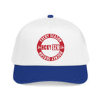 HCKY SZN Circle Logo Mid Profile Baseball Cap (White/Blue/Red)