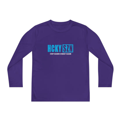 Every Season is HCKY SZN Youth Competitor Long Sleeve Tee (Sky Blue Logo) - Various Colors