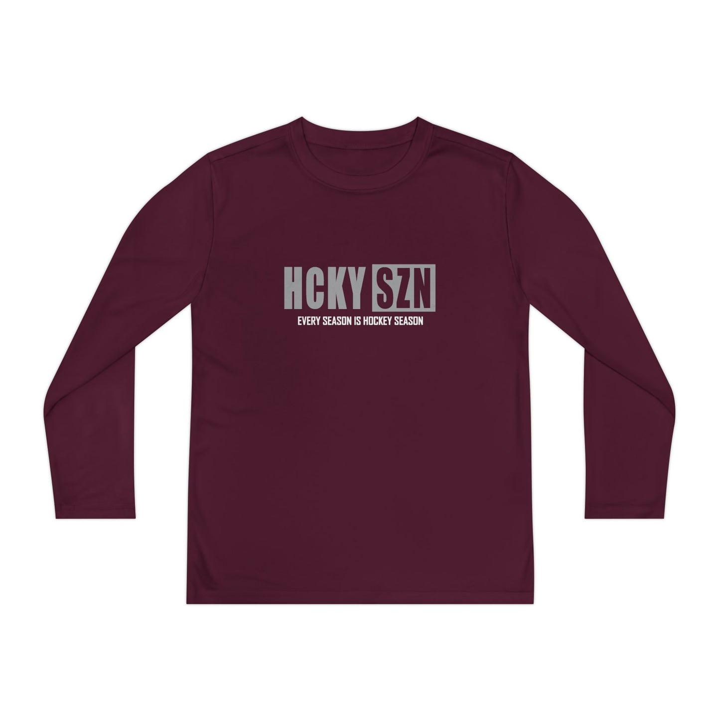 Every Season is HCKY SZN Youth Competitor Long Sleeve Tee (Grey Logo) - Various Colors
