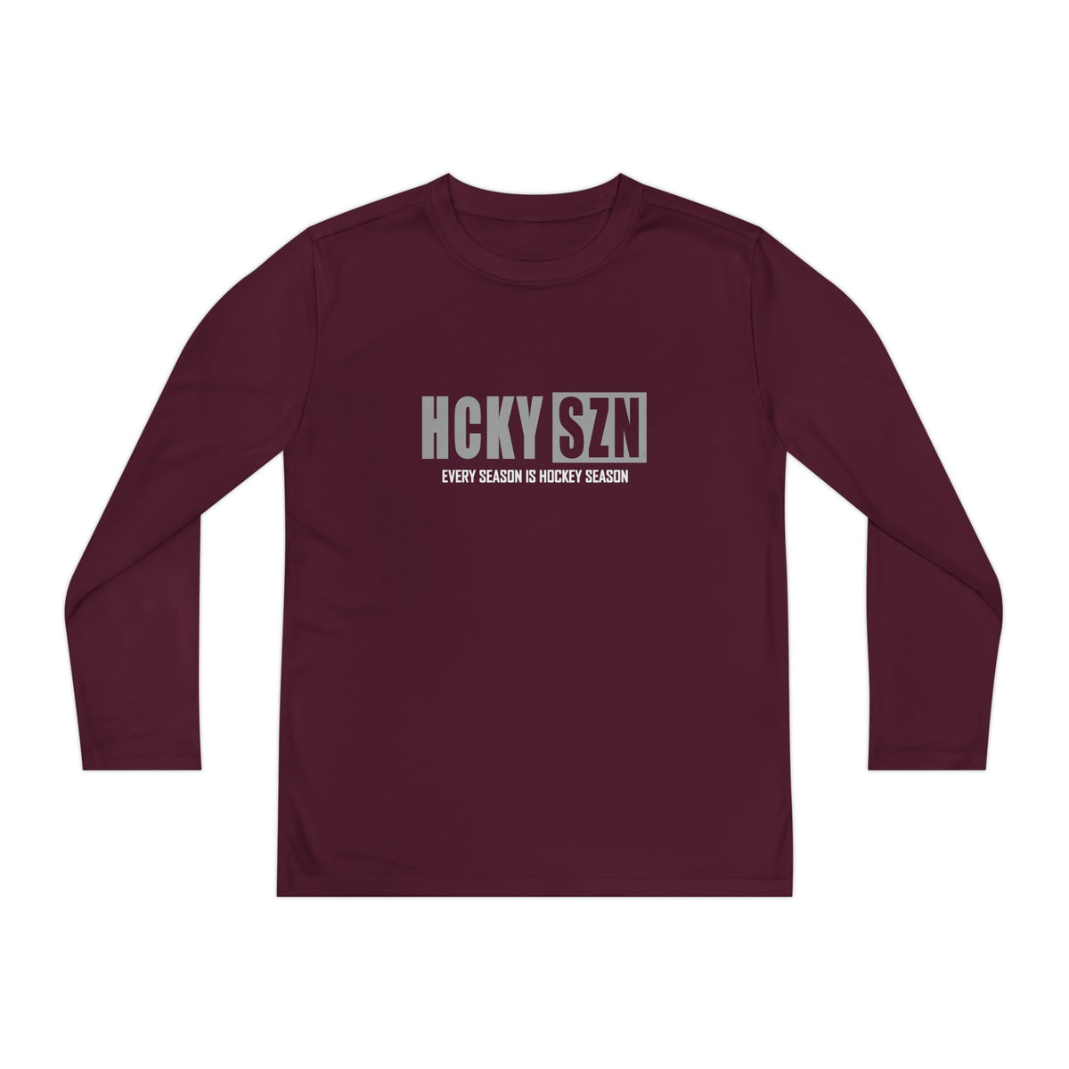 Every Season is HCKY SZN Youth Competitor Long Sleeve Tee (Grey Logo) - Various Colors