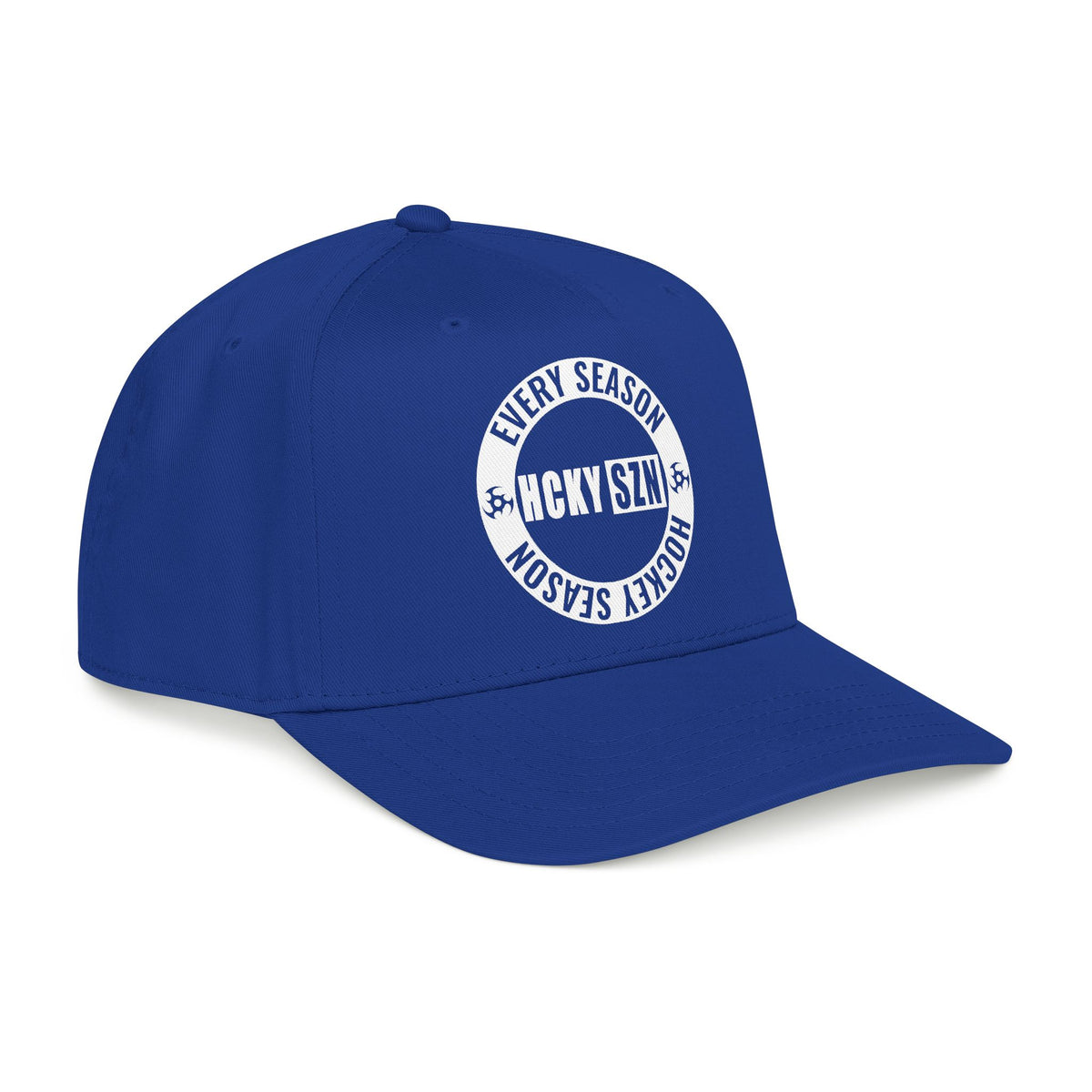 HCKY SZN Circle Logo Mid Profile Baseball Cap (Royal/Royal/White)