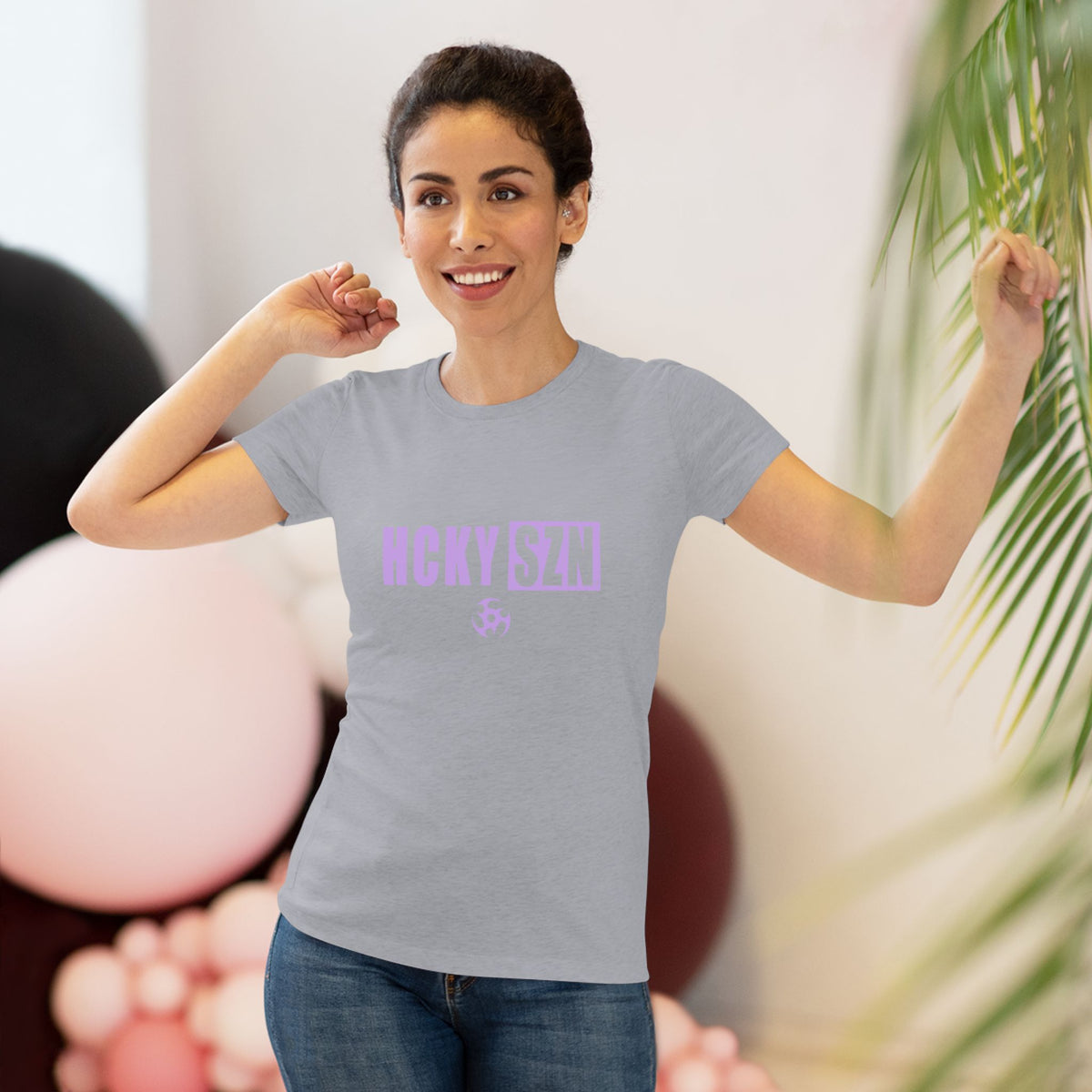 Women’s Hockey Vibe Triblend Tee (Lavender Logo)
