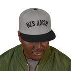 Upside Down HCKY SZN Embroidered Snapback Hat (Grey/Black)