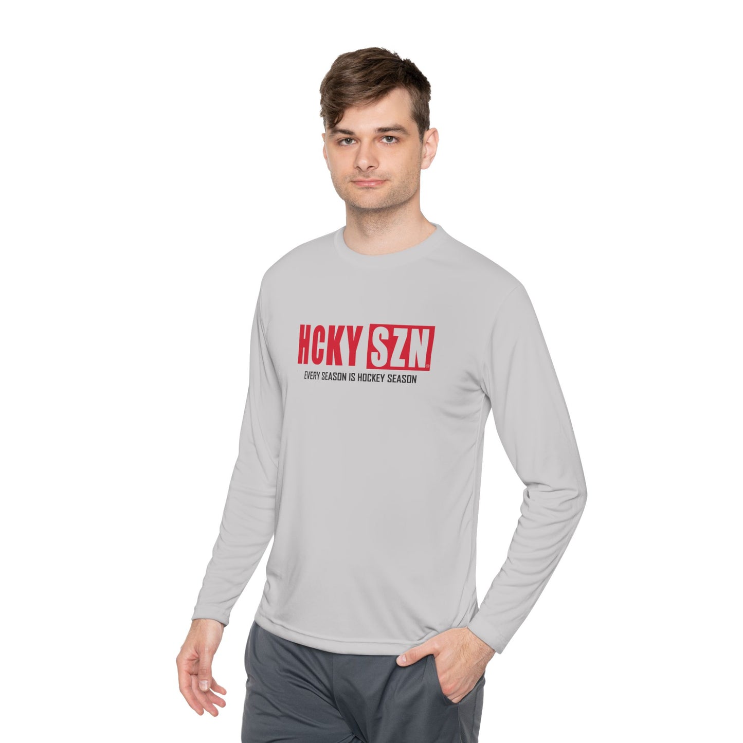 Every Season is HCKYSZN Performance Long Sleeve Tee - Red Logo