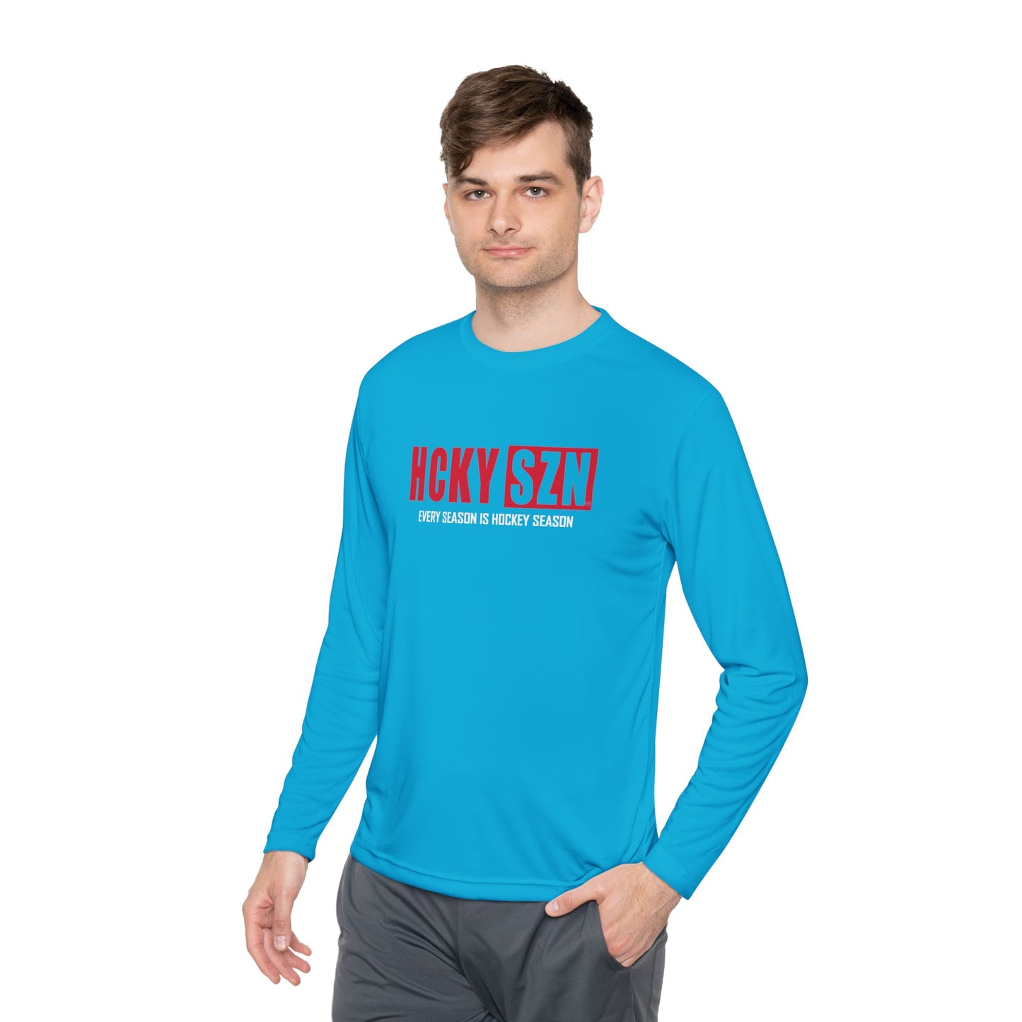 Every Season is HCKYSZN Performance Long Sleeve Tee - Red Logo
