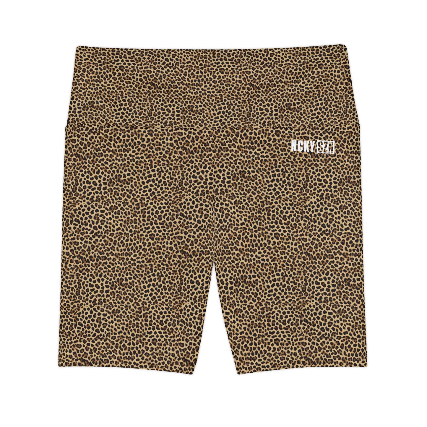 HKY SZN High Waisted Workout Shorts (Leopard Print)