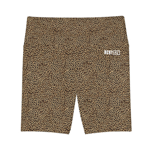 HKY SZN High Waisted Workout Shorts (Leopard Print)
