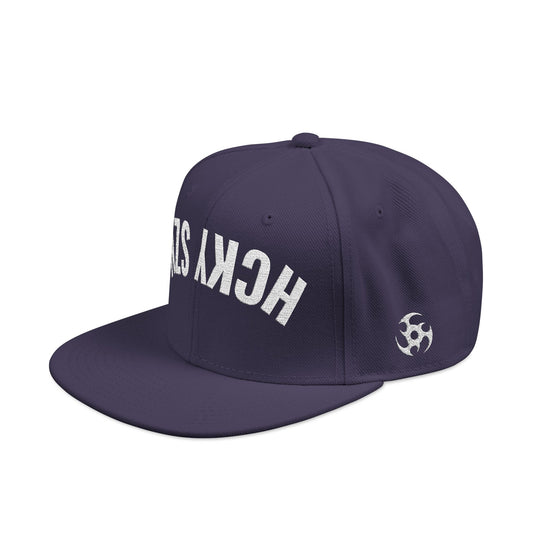 Upside Down HCKY SZN Embroidered Snapback Hat (Navy)