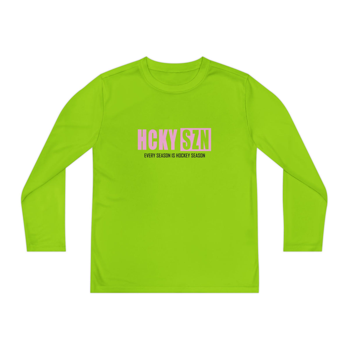 Every Season is HCKY SZN Youth Competitor Long Sleeve Tee (Pink Logo) - Various Colors