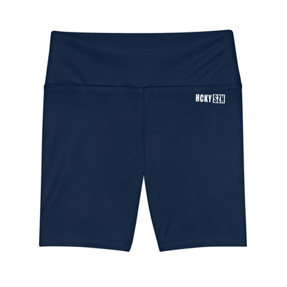 HKY SZN High Waisted Workout Shorts (Midnight Navy)
