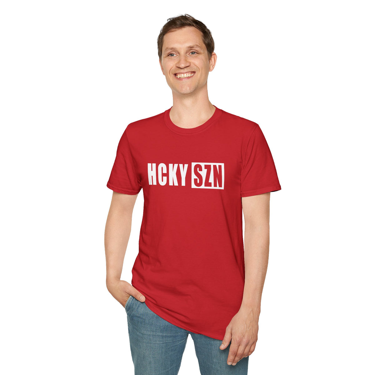 HCKY SZN Softstyle Tee Shirt (Red)