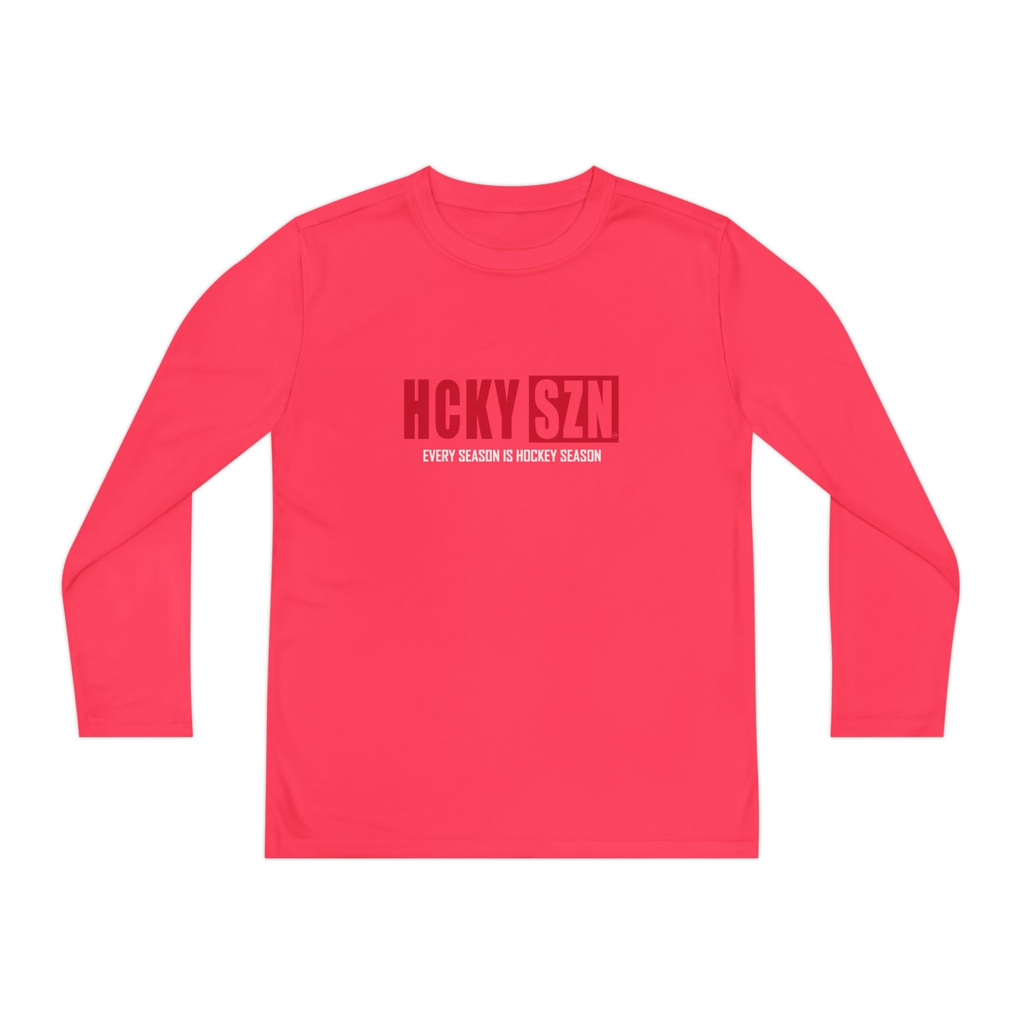 Every Season is HCKY SZN Youth Competitor Long Sleeve Tee (Red Logo) - Various Colors