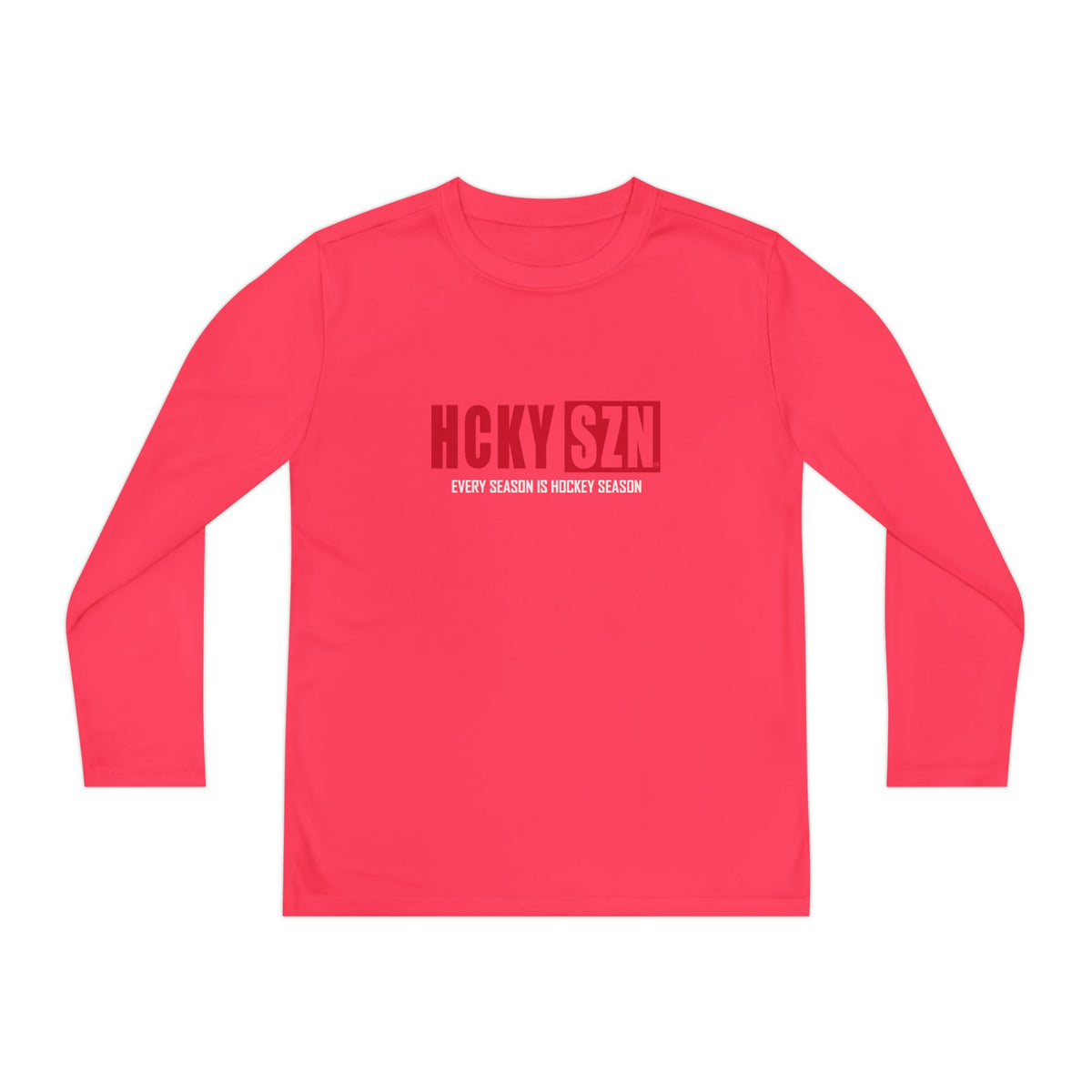 Every Season is HCKY SZN Youth Competitor Long Sleeve Tee (Red Logo) - Various Colors