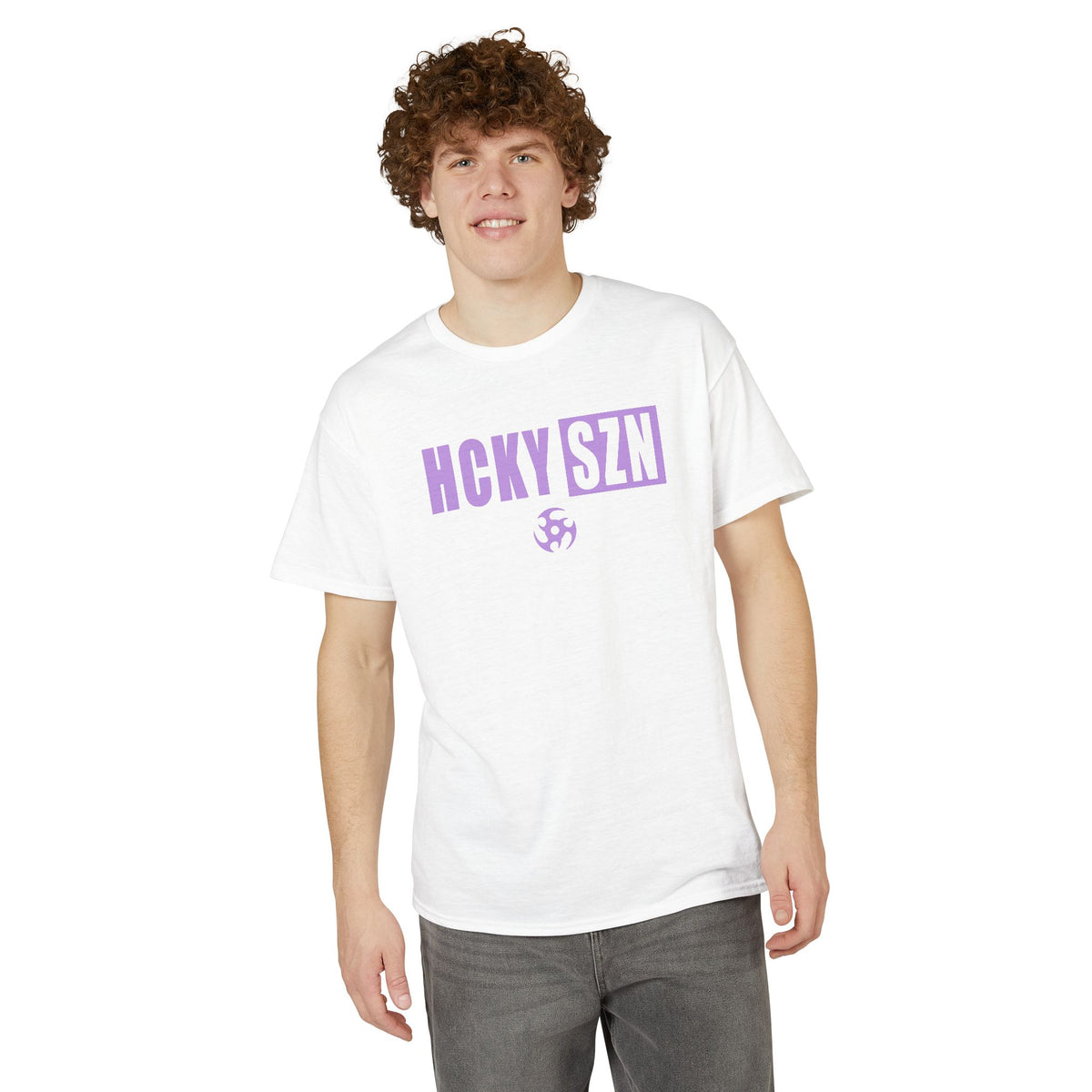 HCKY SZN Simple Star DryBlend Tee Shirt (Lavender Logo) - Various Colors