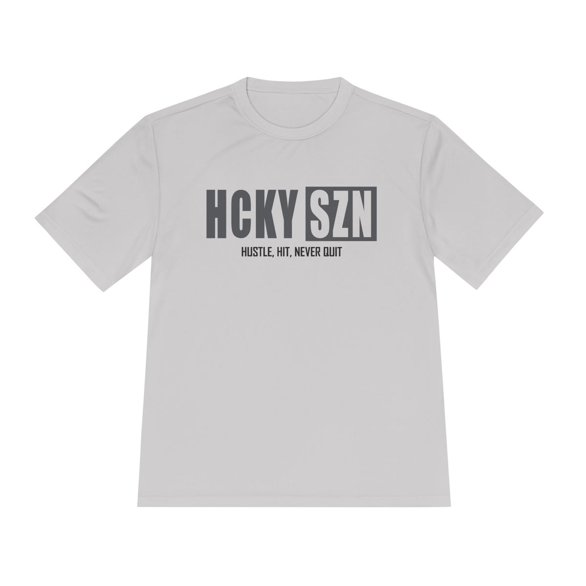 HCKYSZN (Hustle Hit) Adult Performance Tee - Silver/Smoke/Black