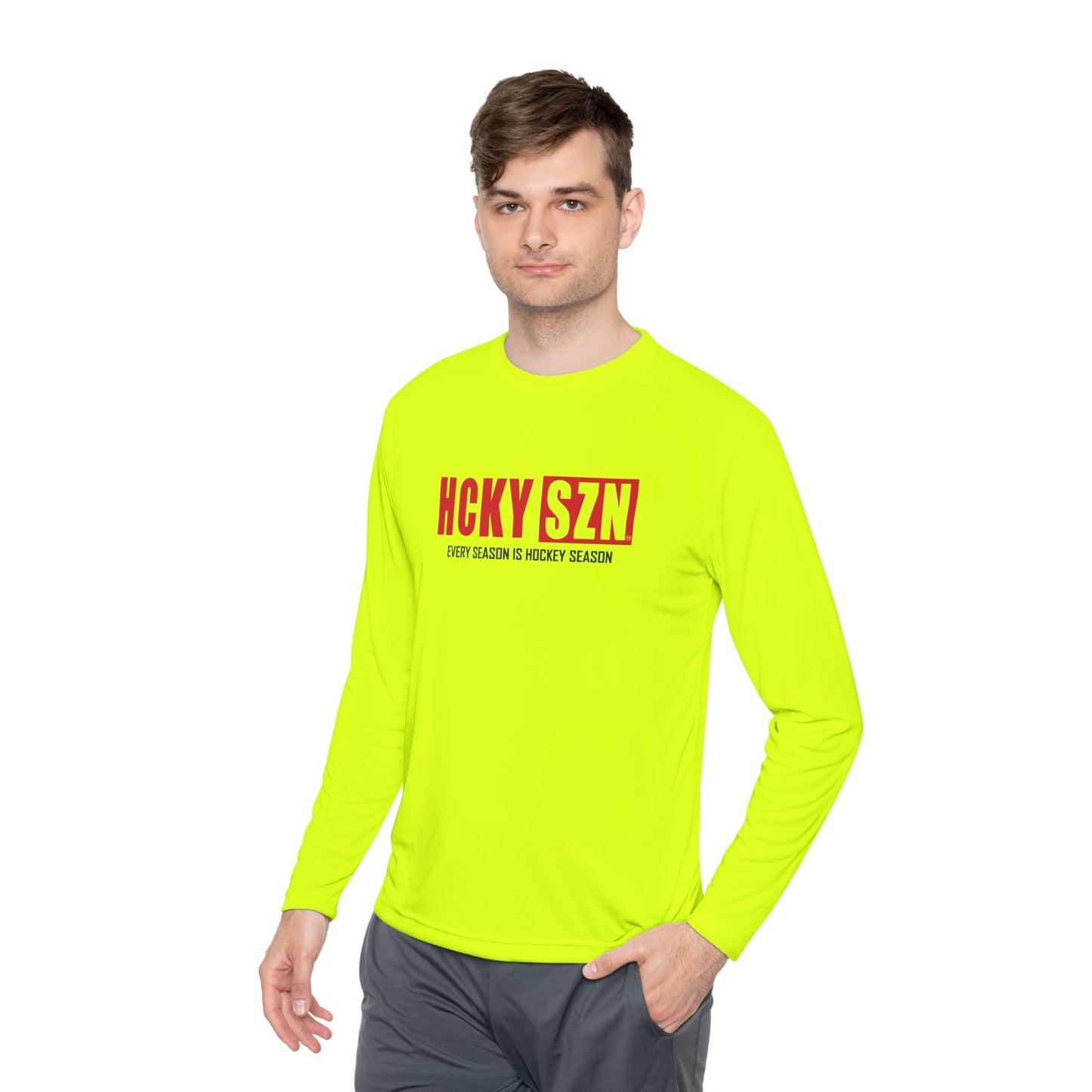 Every Season is HCKYSZN Performance Long Sleeve Tee - Red Logo