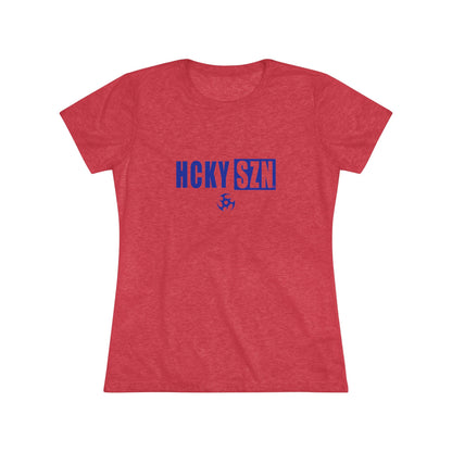 Women’s Hockey Vibe Triblend Tee (Royal Blue Logo)